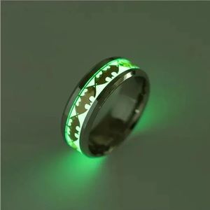 Glow in The Dark Silver Batman Ring